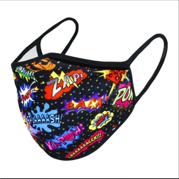 Comic Book Black Face mask - Picture 1 of 3